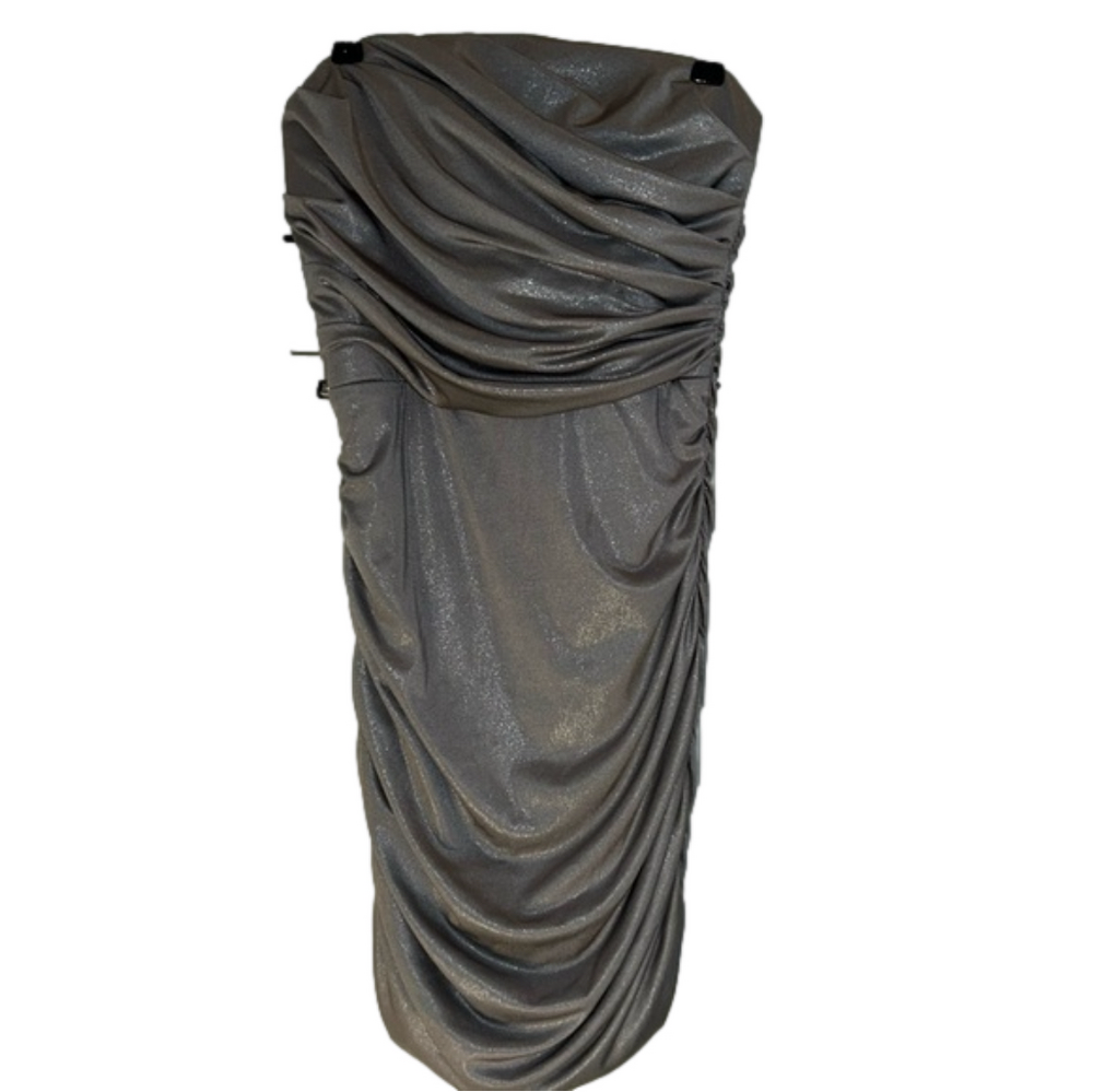 Junior: Strapless, Party Dress: Shimmer and Pewter in color: Size 7